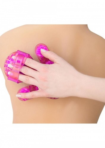 Simple & True Roller Balls Massager  - Перчатка для массажа, 14х11 см (розовый)
