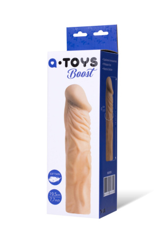 Toyfa A-Toys, SoftSkin - Насадка на член, 19,5 см