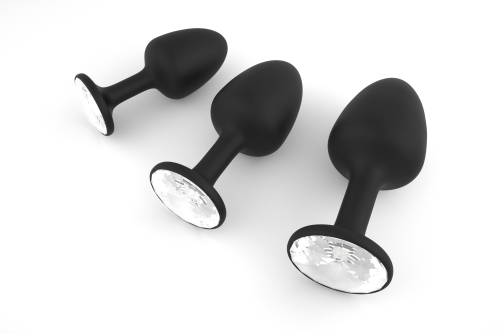 Dorcel Geisha Plug Diamond L анальная пробка со смещенным центром тяжести и кристаллом, 9х4 см (белый)
