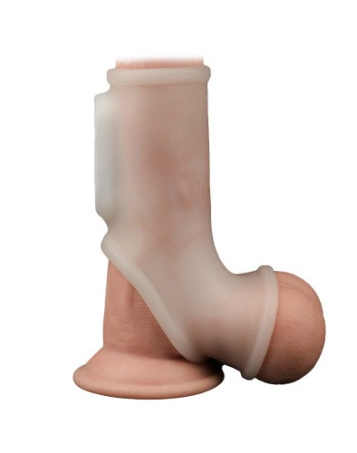 LoveToy Vibrating Silk Knights Ring - гладка стимулююча вібронасадка на член, 12 см (білий) - купити в Києві, Україні