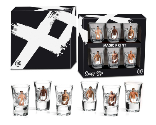 Набор рюмок House of Mugs Sexi Sip Magic Print Men, 6 шт. по 35 мл