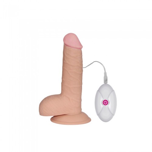 LoveToy - The Ultra Soft Dude Vibrating Flesh 7.5 " - Вибратор с пультом управления, 19х4 см