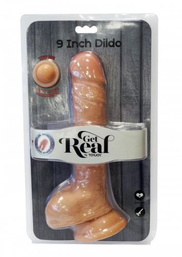 Get Real Dual Density Dildo 9 - Реалистичный фаллоимитатор, 16х4,7 см (телесный)