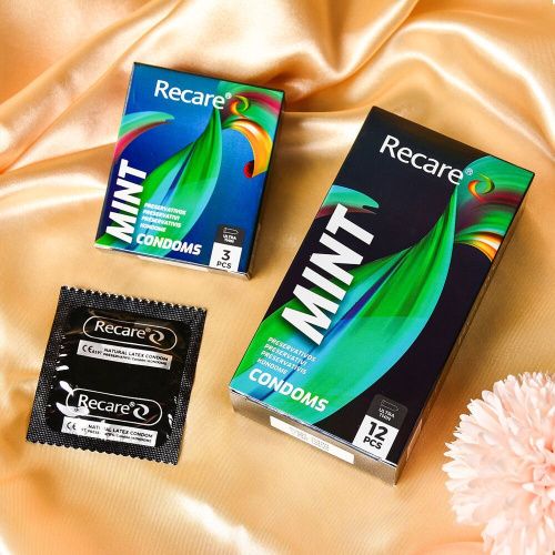 Holographic Recare Ultra Thin Mint Condoms 12 шт, ультратонкие