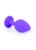 Boss Jewellery Purple Silicon Plug Medium Red Diamond - Анальная пробка с кристаллом, 8х3.5 см (фиолетовый с красным)