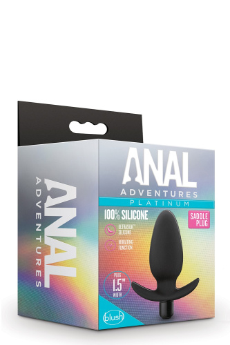 Blush Anal Adventures Platinum Saddle Plug - Анальная пробка с вибрацией, 12 см (черный)