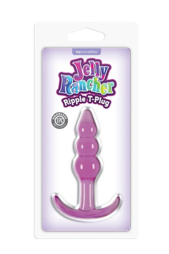 Ns Novelties Jelly Rancher T-plug Ripple - Анальная пробка, 7,6х3,2 см (фиолетовый)