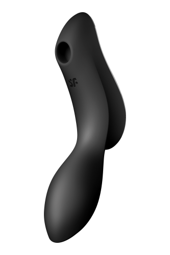 Satisfyer Curvy Trinity 2 - Вакуумный клиторальный стимулятор и массажер для точки G, 16.8х3.8 см (чёрный)