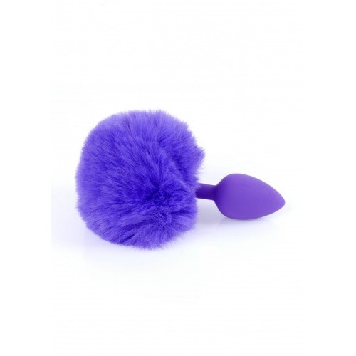 Jewellery Silicon PLUG Bunny Tail Purple - Анальна пробка з хвостом, 6,5х2,7 см (фіолетовий) - купити в Києві, Україні