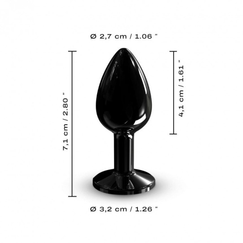 Dorcel - Diamond Plug - Металева анальна пробка з прикрасою у вигляді кристала (чорна) S - купити в Києві, Україні