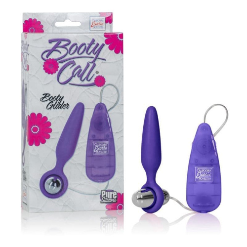CalExotics Booty Call Booty Glider - Анальная вибро-пробка, 9,5Х2,5 см (фиолетовый)