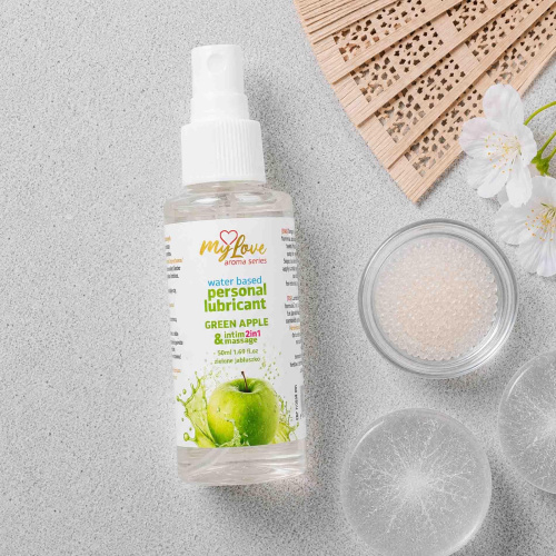 2в1 лубрикант и массажный гель - MyLove Aroma Series Intim&Massage Green Apple, 50 мл