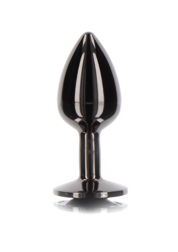 Taboom L Butt Plug With Diamond Jewel - Анальная пробка, 9.5х4.1 см (черный)