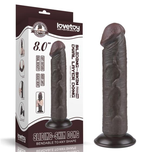 Реалистичный фаллоимитатор Sliding-Skin Dual Layer Dong 8", 20 см