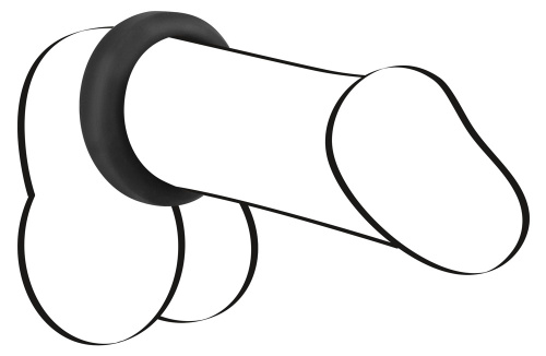 Black Velvets Cock Ring - Эрекционное кольцо, 3.8 см (черный)