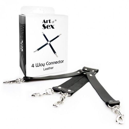 Art of Sex - 4 Way Connector - Хрестовина з натуральної шкіри - купити в Києві, Україні