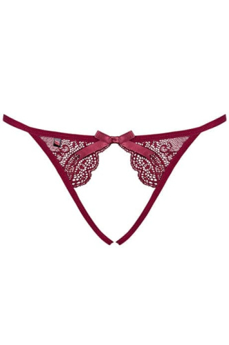 Obsessive Miamor otwarte - сексуальные стринги с доступом, L/XL (бордовый)