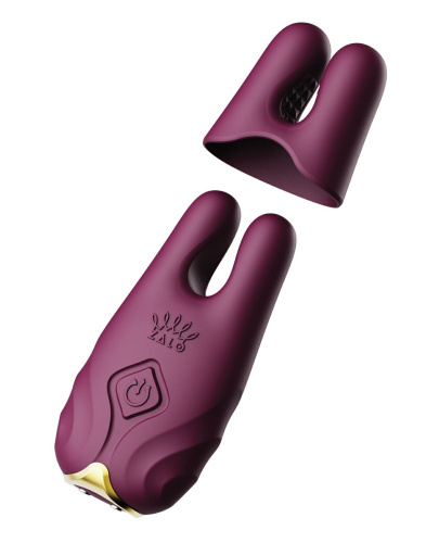 Zalo - Nave Velvet Purple - Комплект смарт-вибраторов для сосков с насадками (фиолетовый)