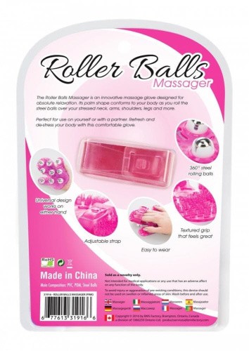 Simple & True Roller Balls Massager  - Перчатка для массажа, 14х11 см (розовый)