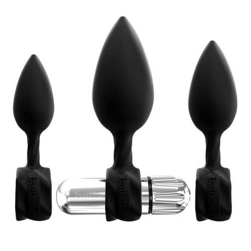 Bathmate Anal Training Plugs VIBE - Набор анальных вибропробок, 3 пробки и вибропуля