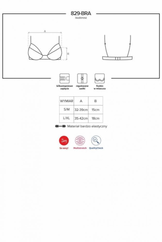Obsessive 829-BRA-3 - Бюстгальтер с мягкой чашкой (L/XL)
