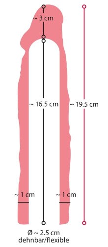 Nature Skin Extension Sleeve - Насадка на пенис, +3 см (телесный)