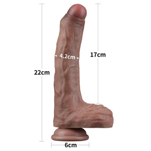 Реалистичный фаллоимитатор LoveToy Dual-Layered Silicone Cock 8.5", 22 см