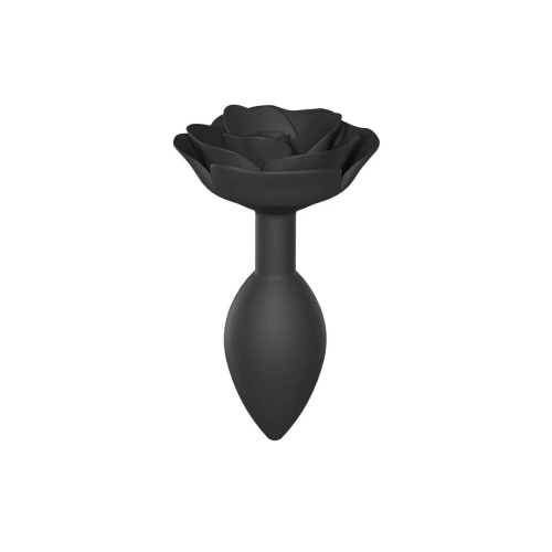 Love To Love Open Roses L - Анальная пробка, 9х3.7 см (чёрная)