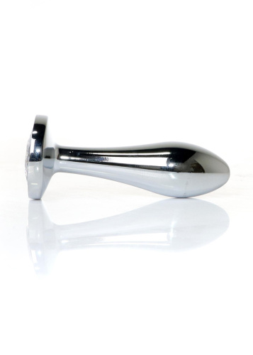 Анальная пробка с кристаллом B-Series Jewellery Silver Plug Clear, S