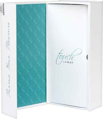 Swan Touch Duo Teal - вибратор-кролик с сенсорным управлением и ротацией, 14х3.8 см (голубой)