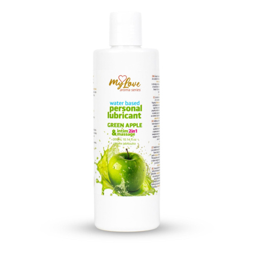 2в1 лубрикант и массажный гель - MyLove Aroma Series Intim&Massage Green Apple, 300 мл
