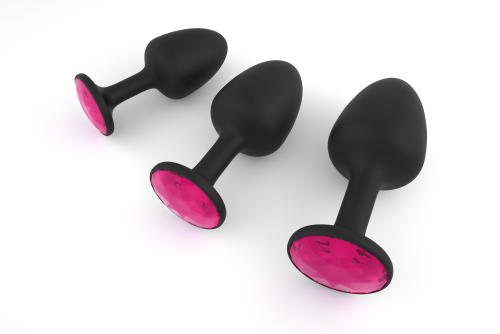Dorcel Geisha Plug Ruby M анальная пробка со смещенным центром тяжести и кристаллом, 8х3.2 см (красный)