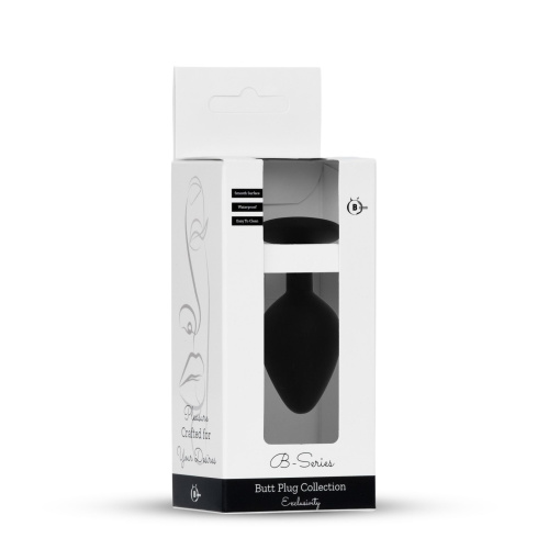 Анальная пробка с кристаллом Jewellery Silicone Black Plug S