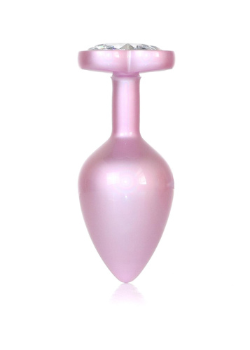 Анальная пробка с камнем B-Series Jewellery Pearl Pink Heart Plug, M