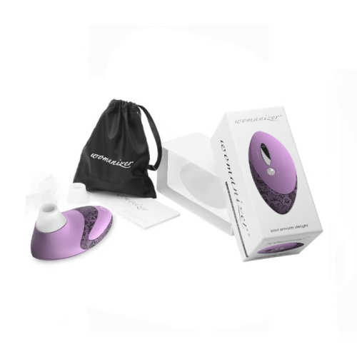 Womanizer W500 - Вакуумный стимулятор клитора с кристаллом Swarovski, 12х6 см (сиреневый)