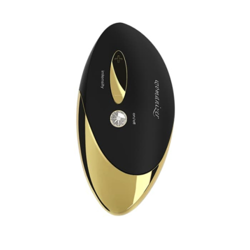Womanizer W500 - Вакуумный стимулятор клитора с кристаллом Swarovski, 12х6 см (чёрный с золотом)