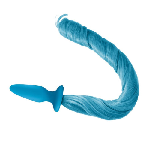 Ns Novelties Unicorn Tails Pastel Анальная пробка с хвостиком, 9.9х3,2 см (голубой)