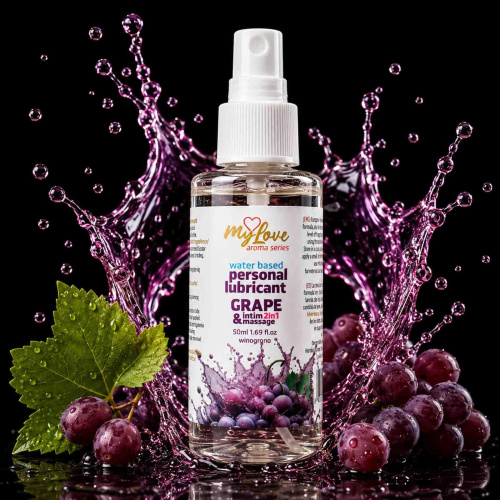 2в1 лубрикант и массажный гель - MyLove Aroma Series Intim&Massage Grape, 50 мл