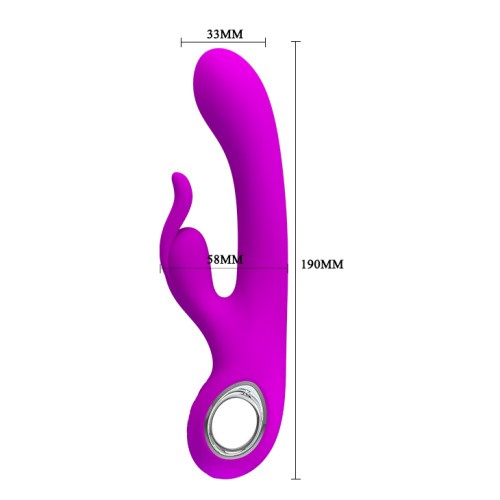 Pretty Love Hot Rabbit Vibrator - Вибратор-кролик с удобной ручкой, 19х3.3 см