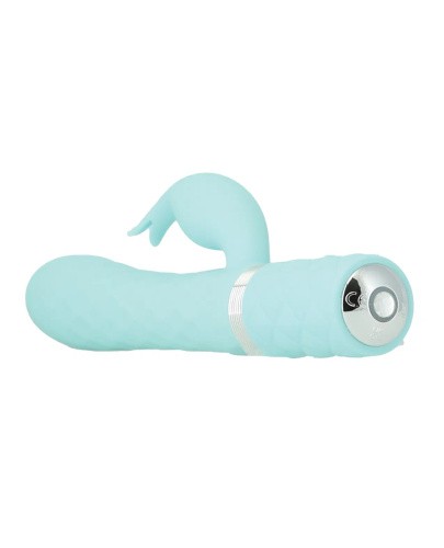 Pillow Talk Lively Teal - Роскошный вибратор с кристаллом Сваровски для точки G, 24х3.7 см (бирюзовый)