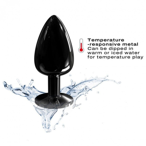 Dorcel - Diamond Plug - Металлическая анальная пробка с украшением в виде кристалла (чёрная) L