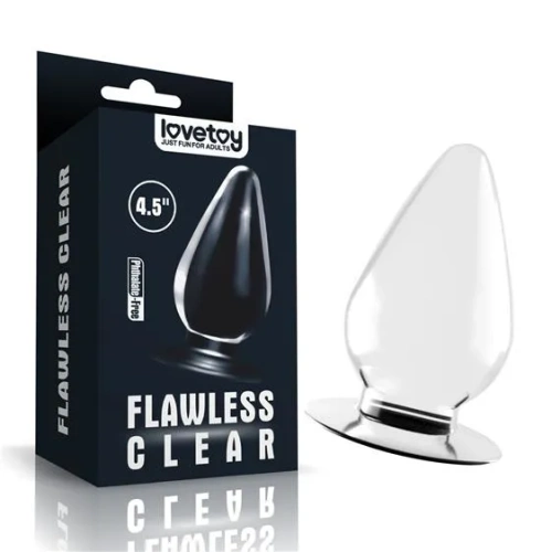 LoveToy 4.5''  Flawless Clear Anal Plug Clear - Анальная пробка с присоской, 11.5х6 см (прозрачный)