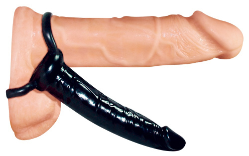 Anal Special Black - Насадка для двойного проникновения, 16х2.5 см (черный)