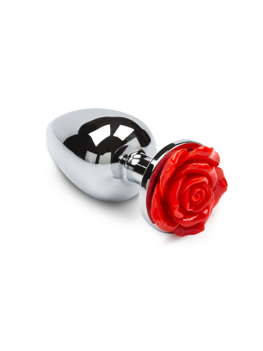 Пикантные Штучки Rose Large - большая анальная пробка с розой в основании, 8.5х4 см (красный)