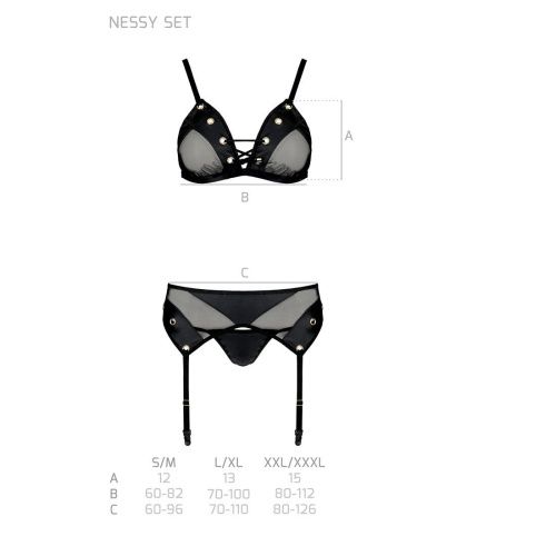 Комплект белья Passion NESSY SET, XXL/XXXL