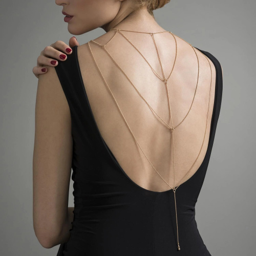 Bijoux Indiscrets Magnifique Back and Cleavage Chain - Цепочка для спины, (золотистый)