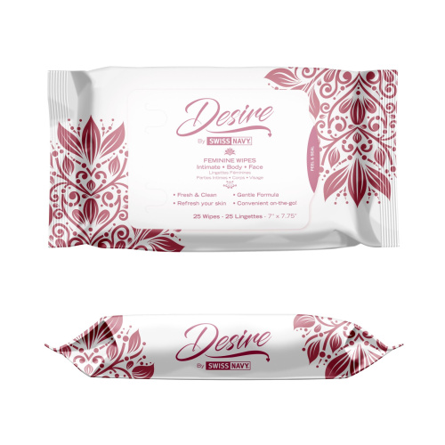 Desire by Swiss Navy Feminine Wipes - Женские очищающие салфетки для тела и лица, 25 шт