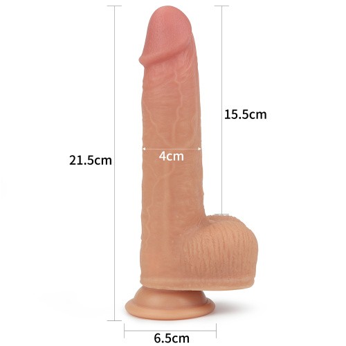 8.5" Dual Layer Silicone Rotating Nature Cock Anthony - Фаллоимитатор, 21,5 см (телесный)