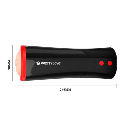Pretty Love Ozzy Vagina Masturbator Flesh Tube - Мастурбатор с имитацией фрикций и звуковым сопровождением, 24.6х9 см