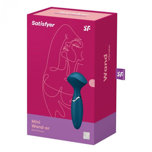 Satisfyer Mini Wand-er - Вібромасажер, 16х6 см (синій) - купити в Києві, Україні